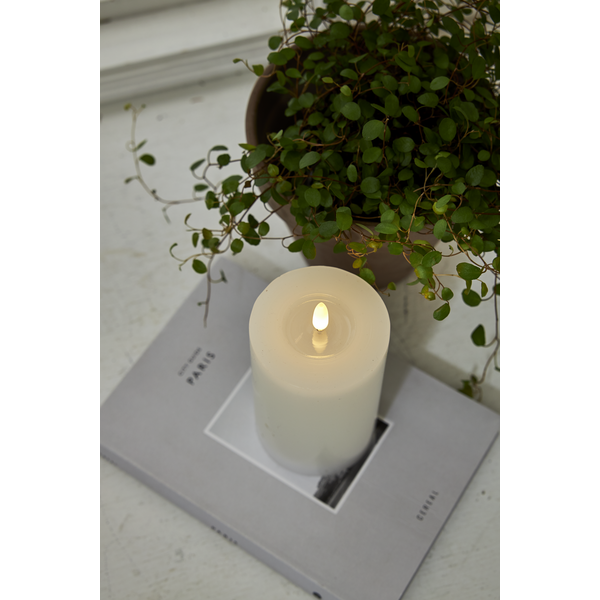 Blockljus LED Flamme Flow Vit 15 cm