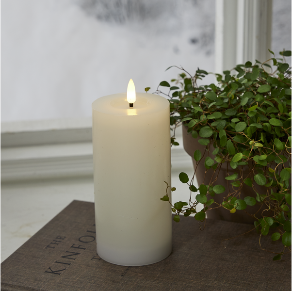 Blockljus LED Flamme Flow Vit