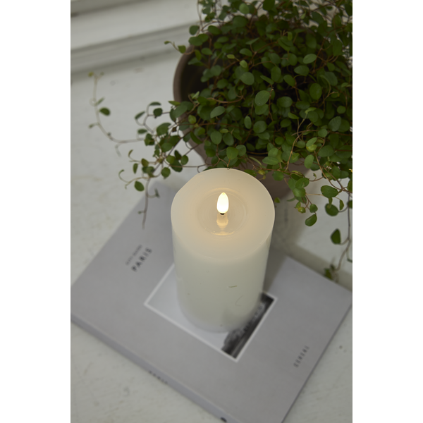 Blockljus LED Flamme Flow Vit