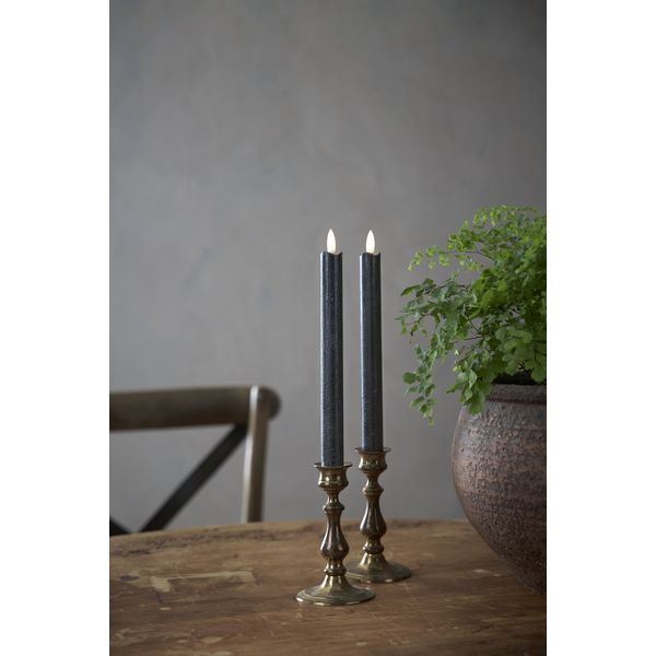LED Antikljus 2-Pack Flamme Svart