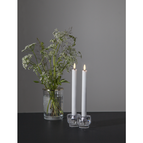 LED Antikljus 2-Pack Flamme Vit