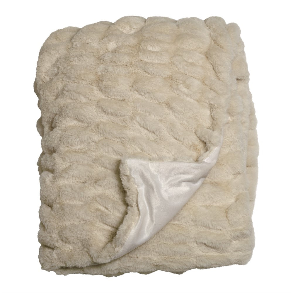 Pläd Fluffy Creme