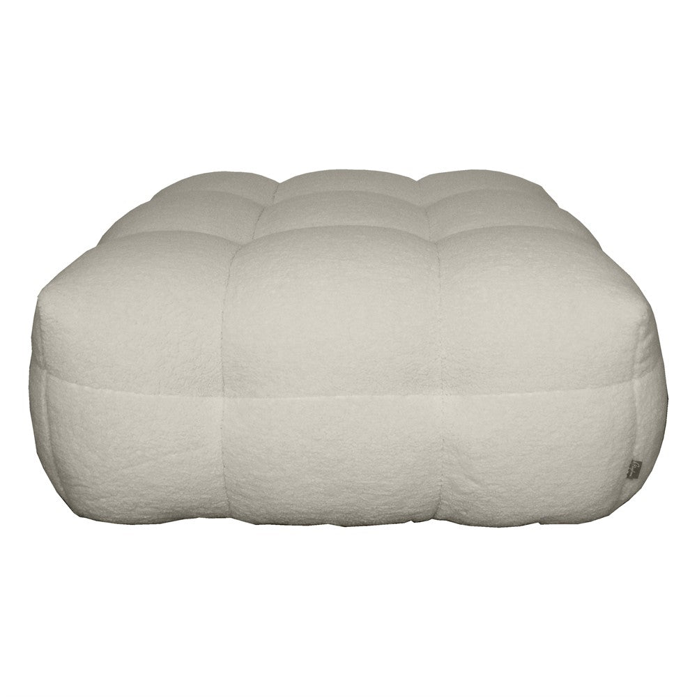Sittpuff Pall Kendall Creme päls, ben svarta Mogi Home