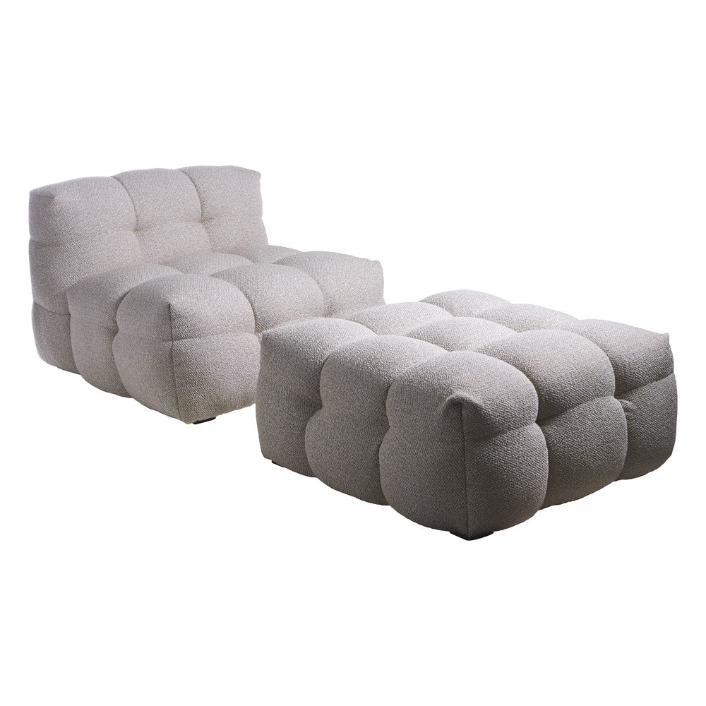 Fåtölj Kendall Beige bouclé, ben svarta Mogi Home