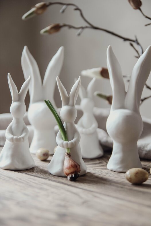 Majas Bunny med hållare för ev blomma - Majas Cottage