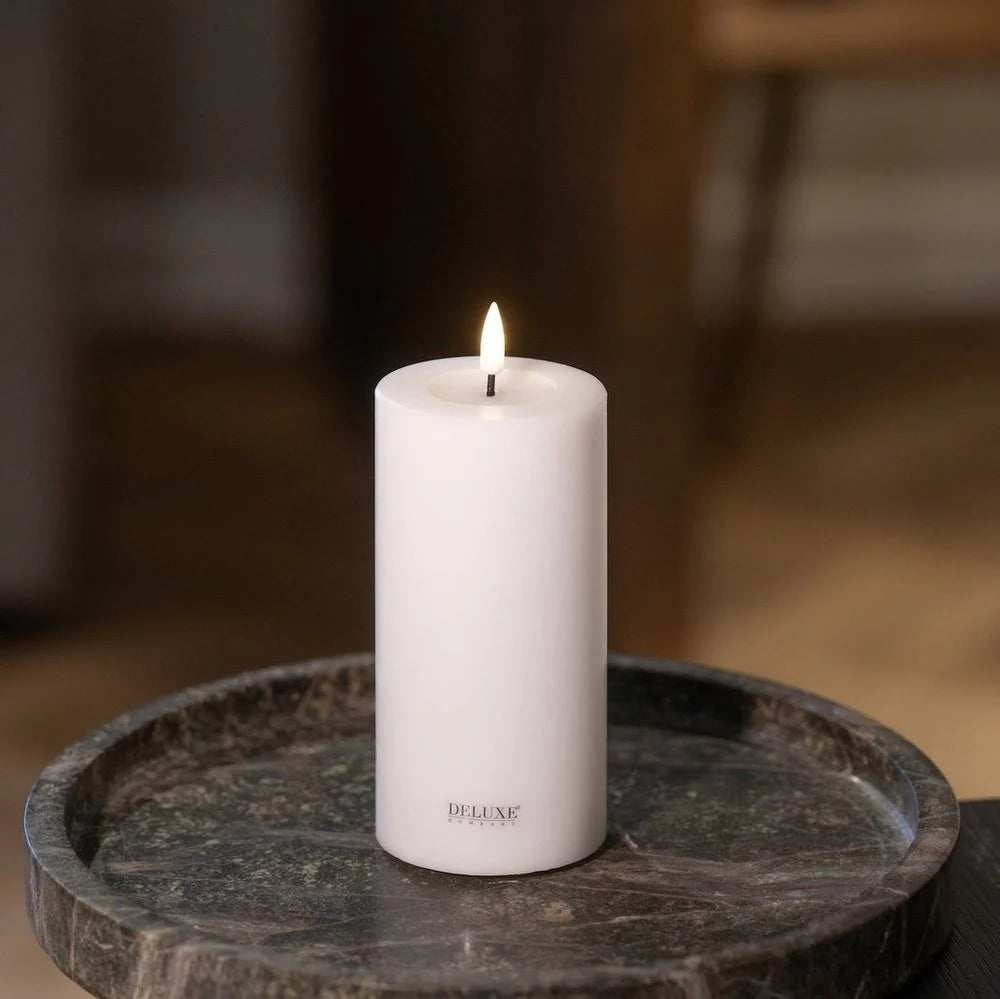 Blockljus LED Stearinljus 7,5 x 15 cm, De Luxe Home Art,