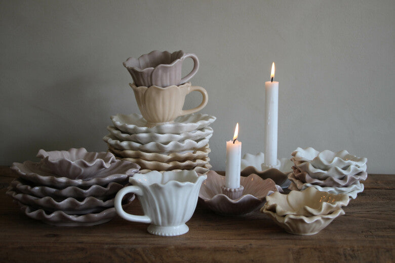 Majas Ljusstake Blomstra Vit - Majas Cottage